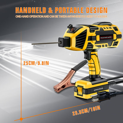 YesRight Handheld Welding Machine 110V 120A Portable Electric Welder Machine ARC Welder Gun with IGBT Inverter 5 Variable Current Adjustment for 3/32"-1/8" Welding Rod Tool
