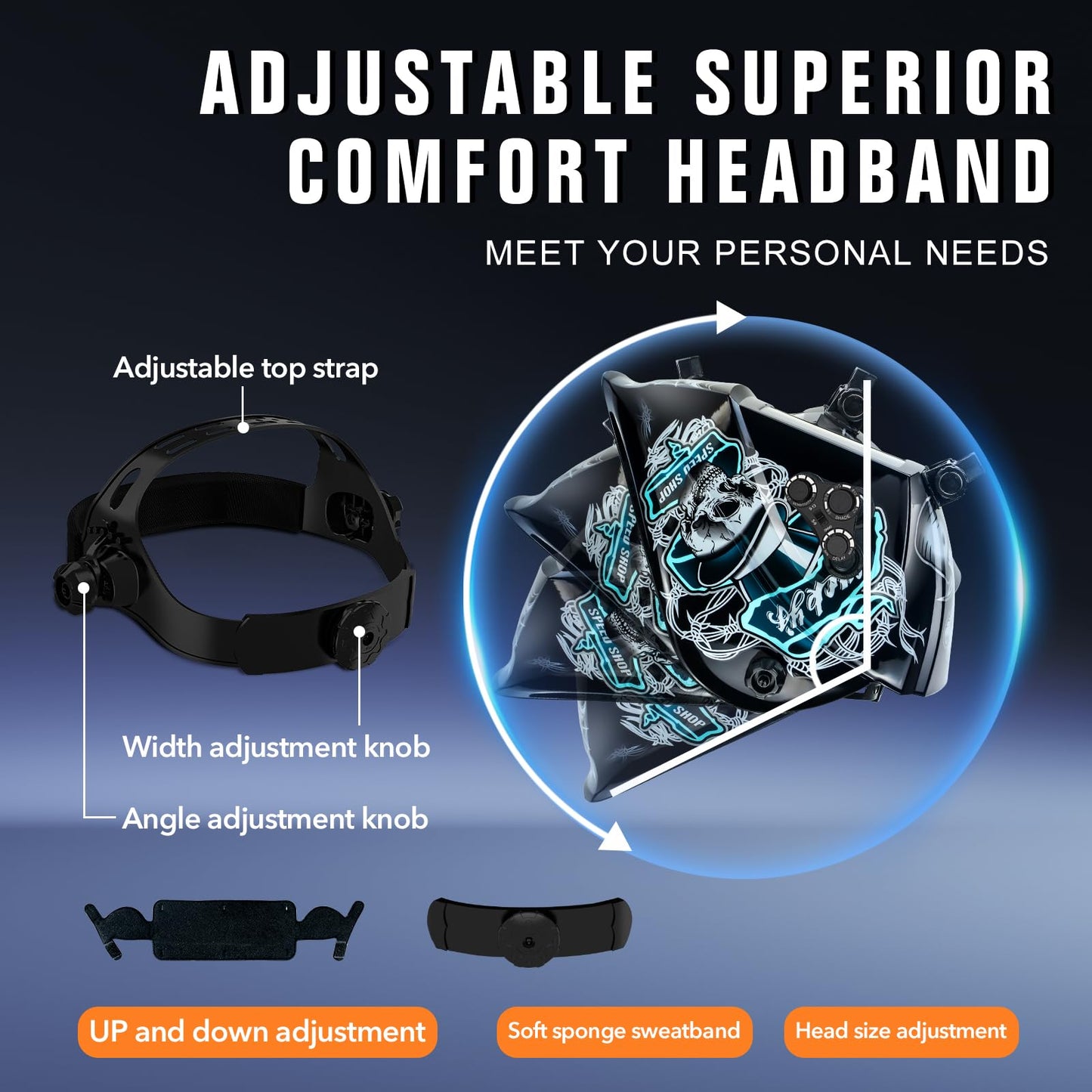 TRQWH Welding Helmet Auto Darkening Large Viewing True Color Solar Powered Welding Mask with 4 Arc Sensor Adjustable Wide Shade Range 4~5-8/9-13 Welder Mask with Grinding (TRQWH-LD14)