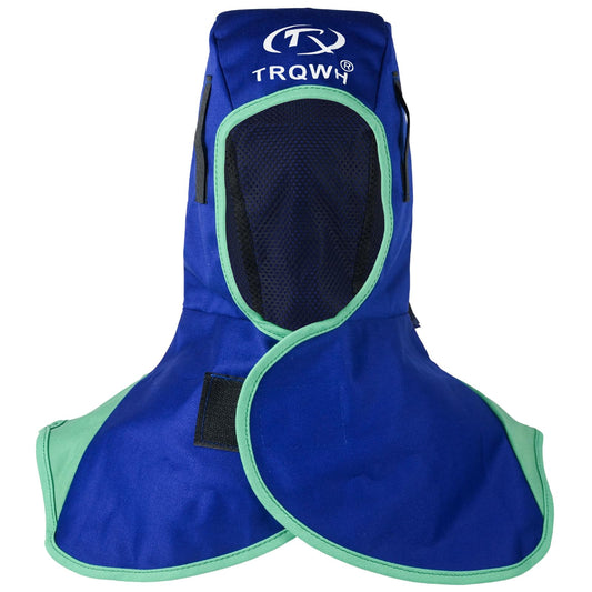 TRQWH Welding Hood Neck Protection - Heat and Abrasion Resistant Protective Head Cover, Welding Caps with Neck Shoulder Drape (Blue)