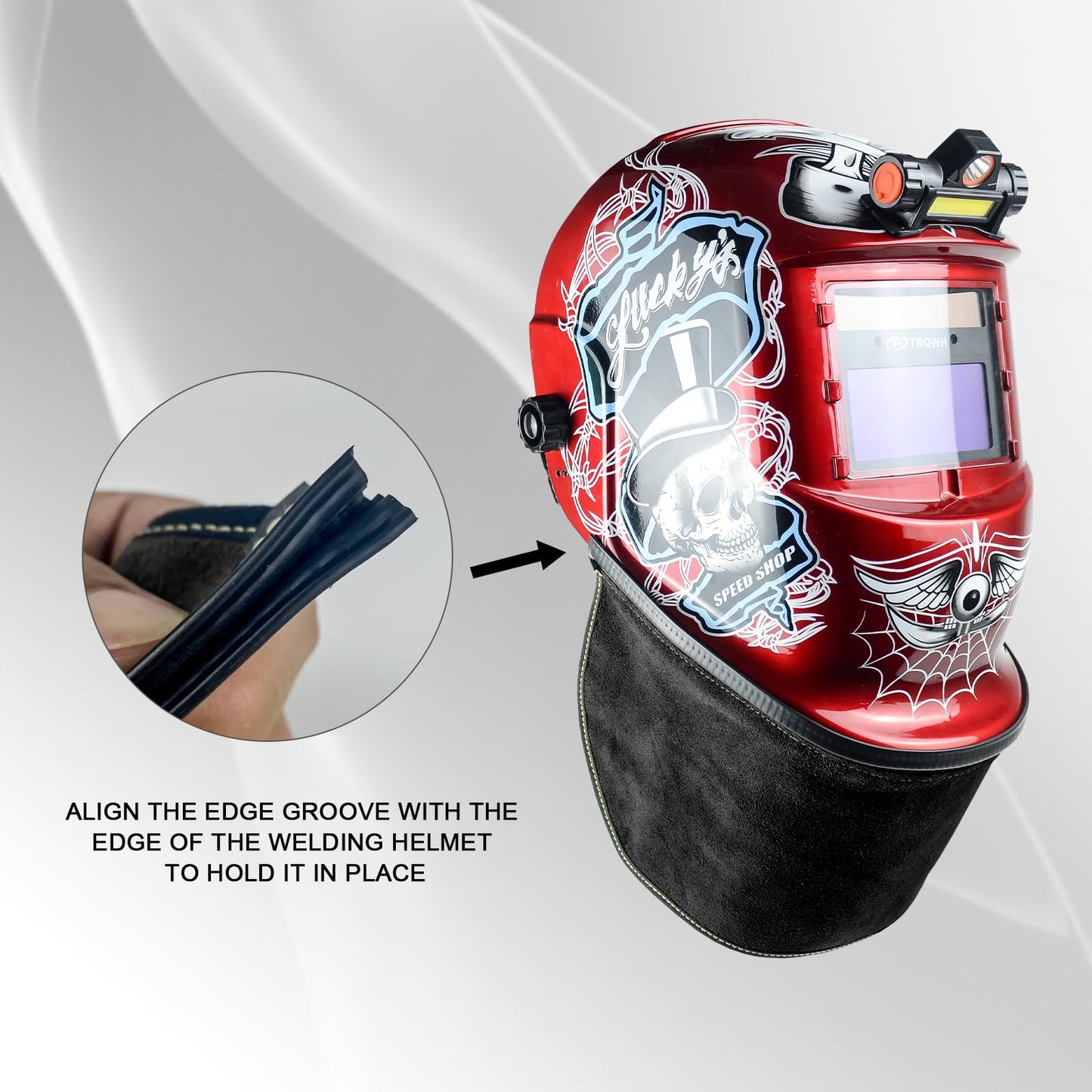 TRQWH Welding Helmet Bib Cover Extended Split Wrap-Around Helmet Back Cover with Press Fit Seal, for Most Welding Helmets (TRQ-Blackbib)