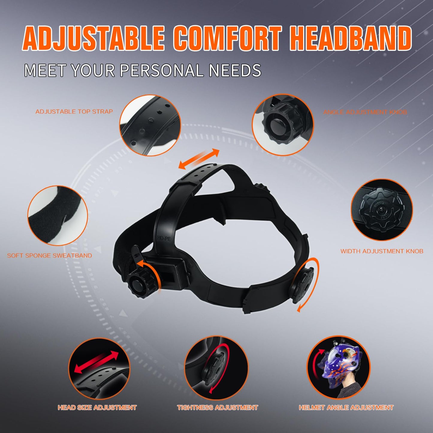 TRQWH Welding Helmet Auto Darkening Welding Hood with Light True Color 1/1/1/2 Top Optical Clarity Wide Shade 9-13 Welder Helmet Welding Mask with Grinding (KTS-KD10)