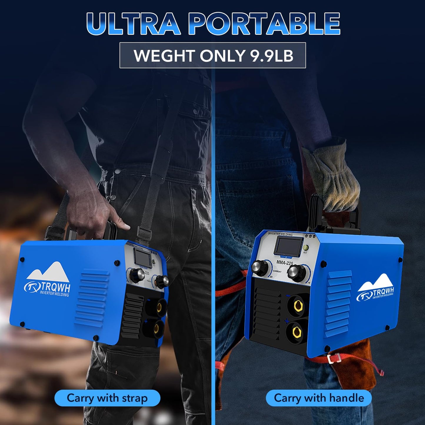 TRQWH Welding Machine 110V/220V Stick Welder ARC Welder Machine IGBT Inverter Mini MMA Welder Tig/Mig Portable Welding Machine (TRQ-MMA225)