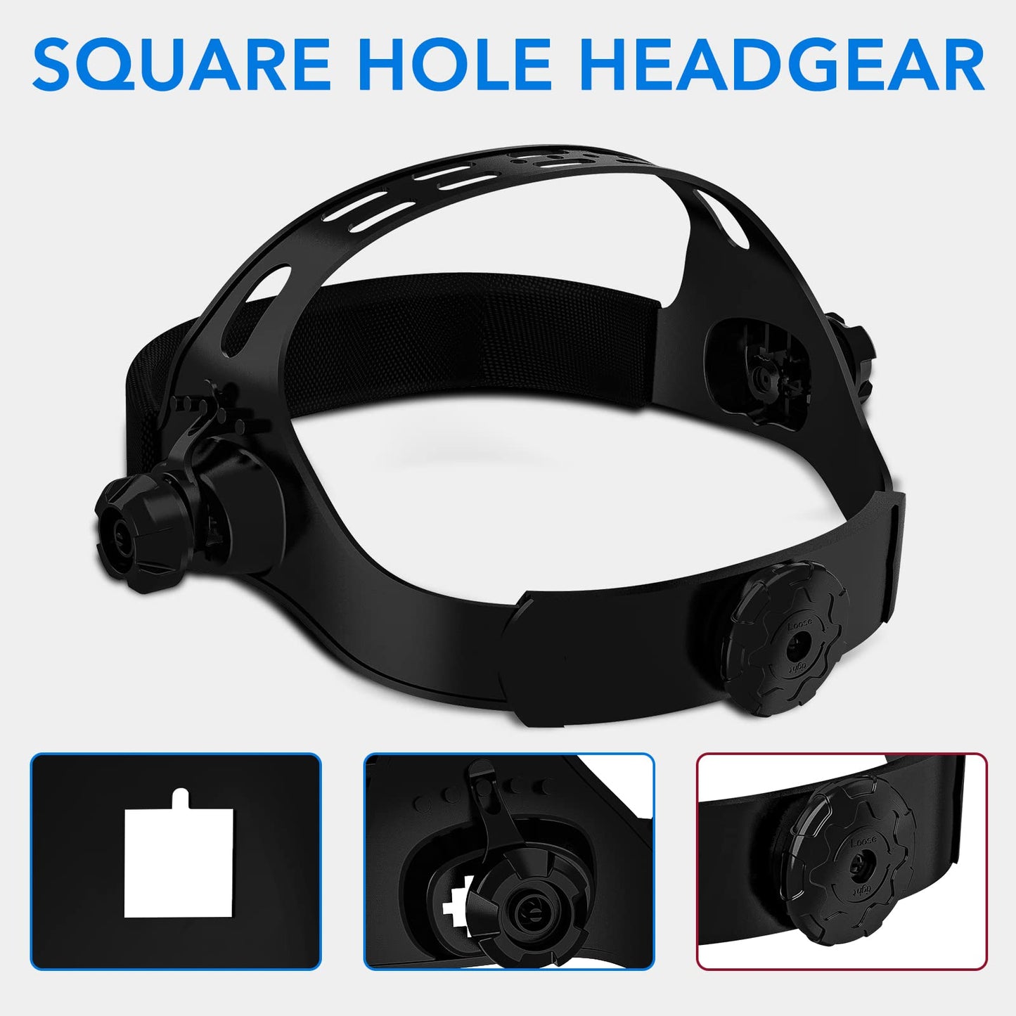 TRQWH Welding Helmet Headgear - Welding Hood Headgear Replacement Headgear Welding Helmet Accessories Welding Headgear with Sweatband for Square Hole Welding Helmet, Adjustable