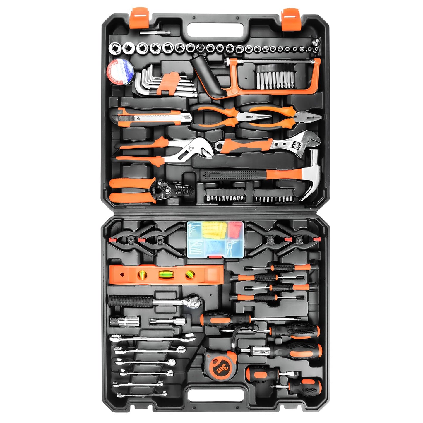 YesRight 157 Piece Tool Set General Household Hand Tool Kit for Men Women Home DIY Hand Tool Kits Auto Repair Tool Box with Plastic Toolbox Storage Case for Garden Office House Repair