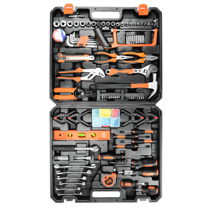 YesRight 157 Piece Tool Set General Household Hand Tool Kit for Men Women Home DIY Hand Tool Kits Auto Repair Tool Box with Plastic Toolbox Storage Case for Garden Office House Repair