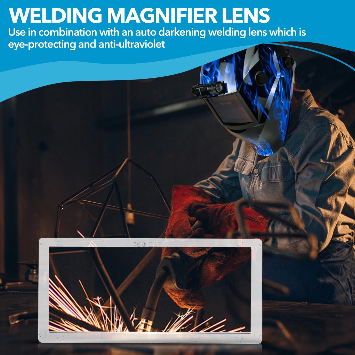TRQWH Welding Helmet Magnifying Lens 2.0/2.5/3.0 Diopter Eye-Protecting Welder Accessories Magnifier Cheater Lens (S-3.0 Diopter)