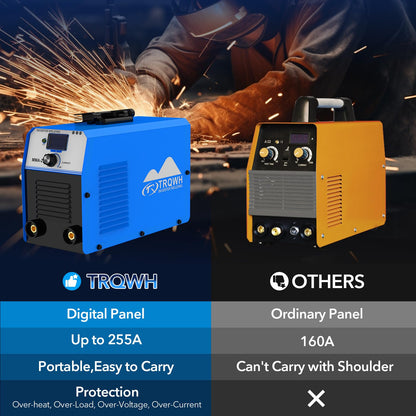TRQWH 255A Welding Machine 110V/220V Stick Welder ARC Welder Machine IGBT Inverter Mini MMA Welder Tig/Mig Portable Welding Machine(255A)