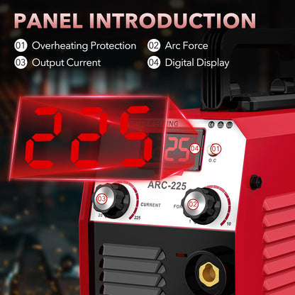 YesRight 225A Welding Machine 110V/220V Portable Stick Welder with Synergic Control, Small Welder Machine with Hot Start Arc force for Home DIY Handicrafts Maintenance
