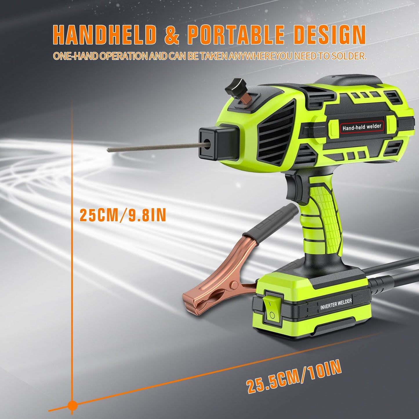YesRight 120A Welding Machine Handheld 110V Portable Electric ARC Welder Gun Hand Held Welder Machine with IGBT Inverter 5 Variable Current Adjustment for 1/16''-1/8'' Welding Rods