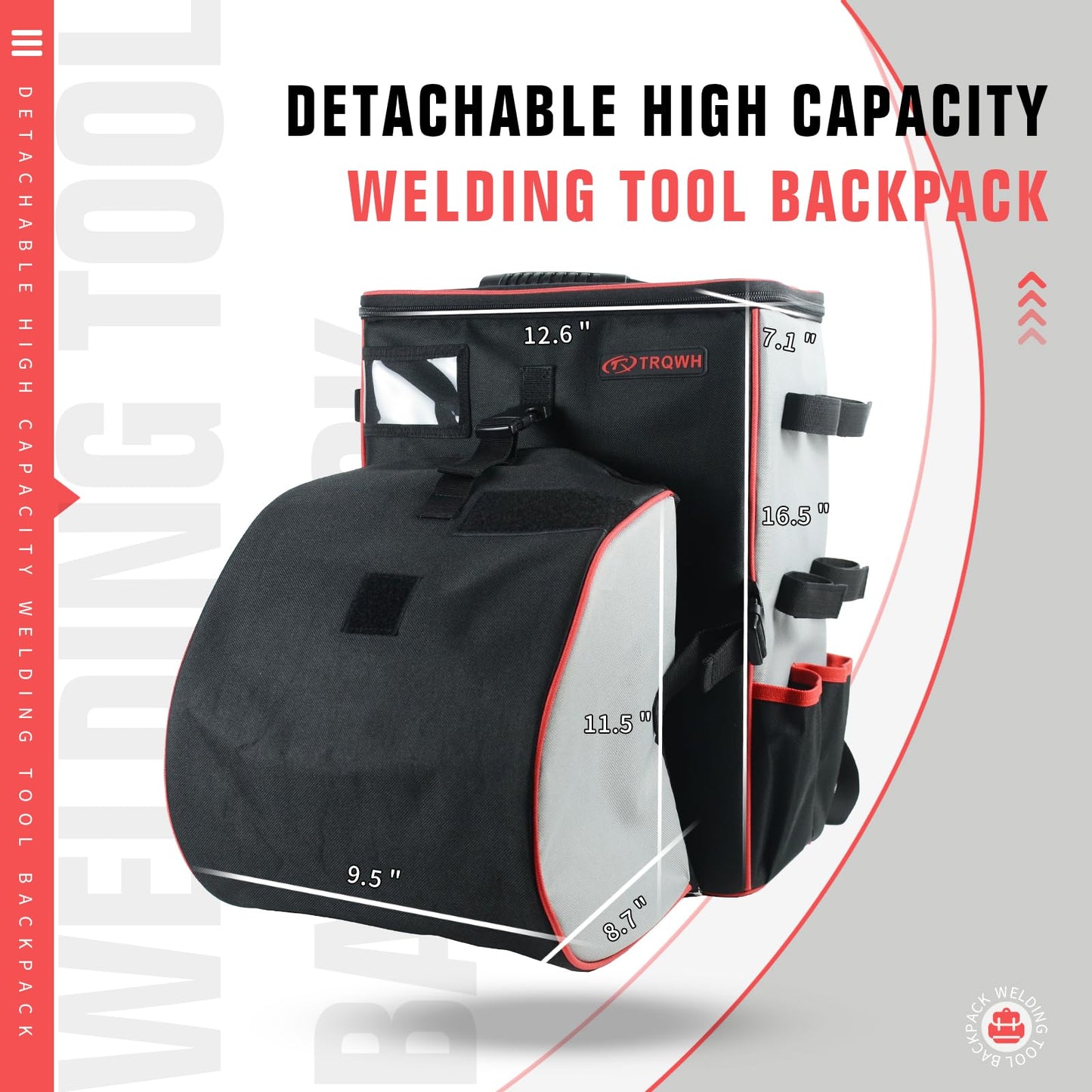 TRQWH Welding Tools Backpack for Men Extreme Gear Pack with Helmet Catch Large Capacity Waterproof Reinforced Bottom Multipurpose Welding Bag