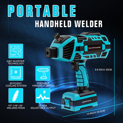 TRQWH 120A Welding Machine Handheld 110V Portable Stick Welder ARC Welder Machine IGBT Inverter Mini MMA Welder Machine Fit for 1/16"-1/8" Rods (TRQ-WM120BLUE)