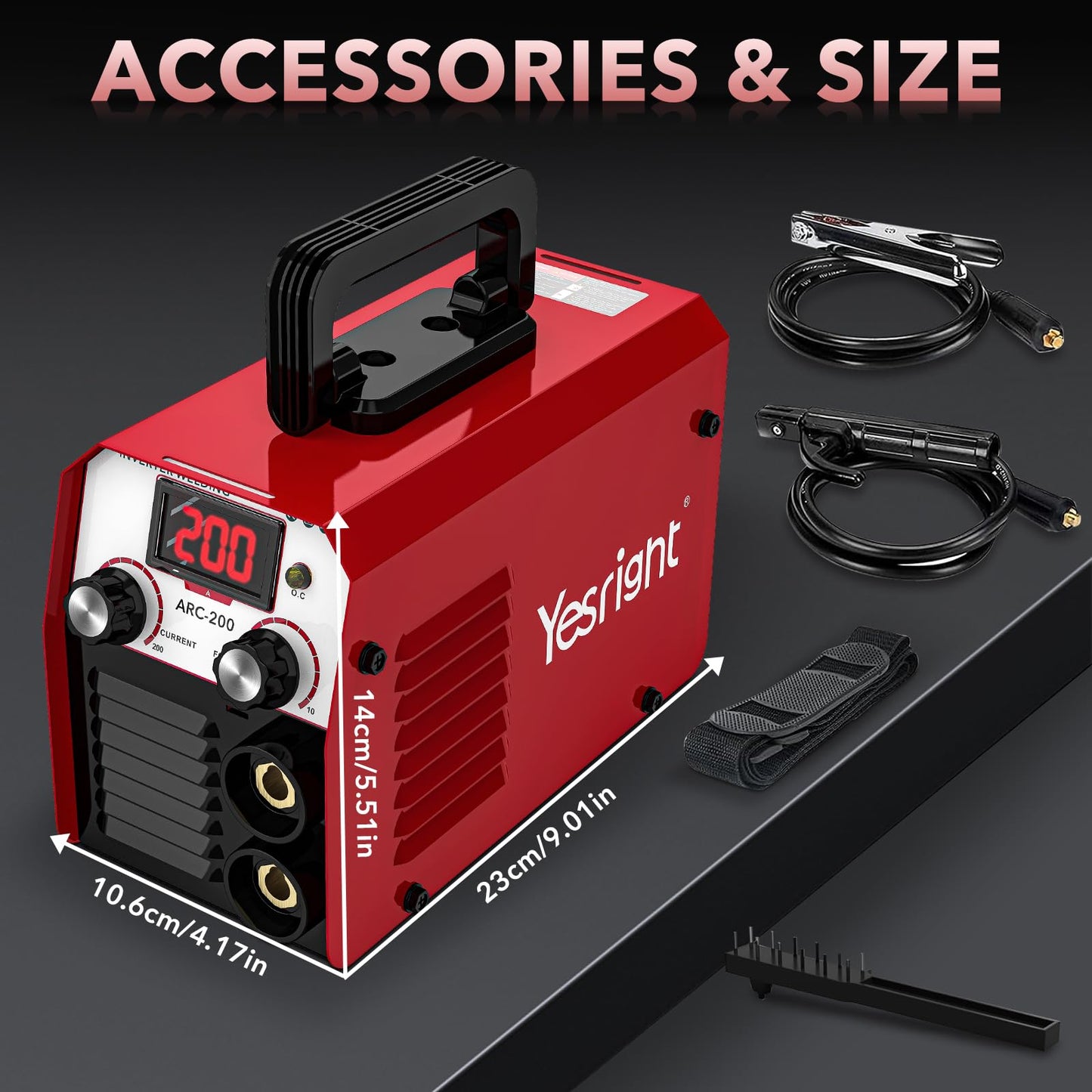 YesRight 200A Mini Stick Welder 110V Portable Welding Machine, IGBT Inverter Arc Welder Machine with Hot Start Arc Force Anti-Stick, for Beginners and Professionals Welder