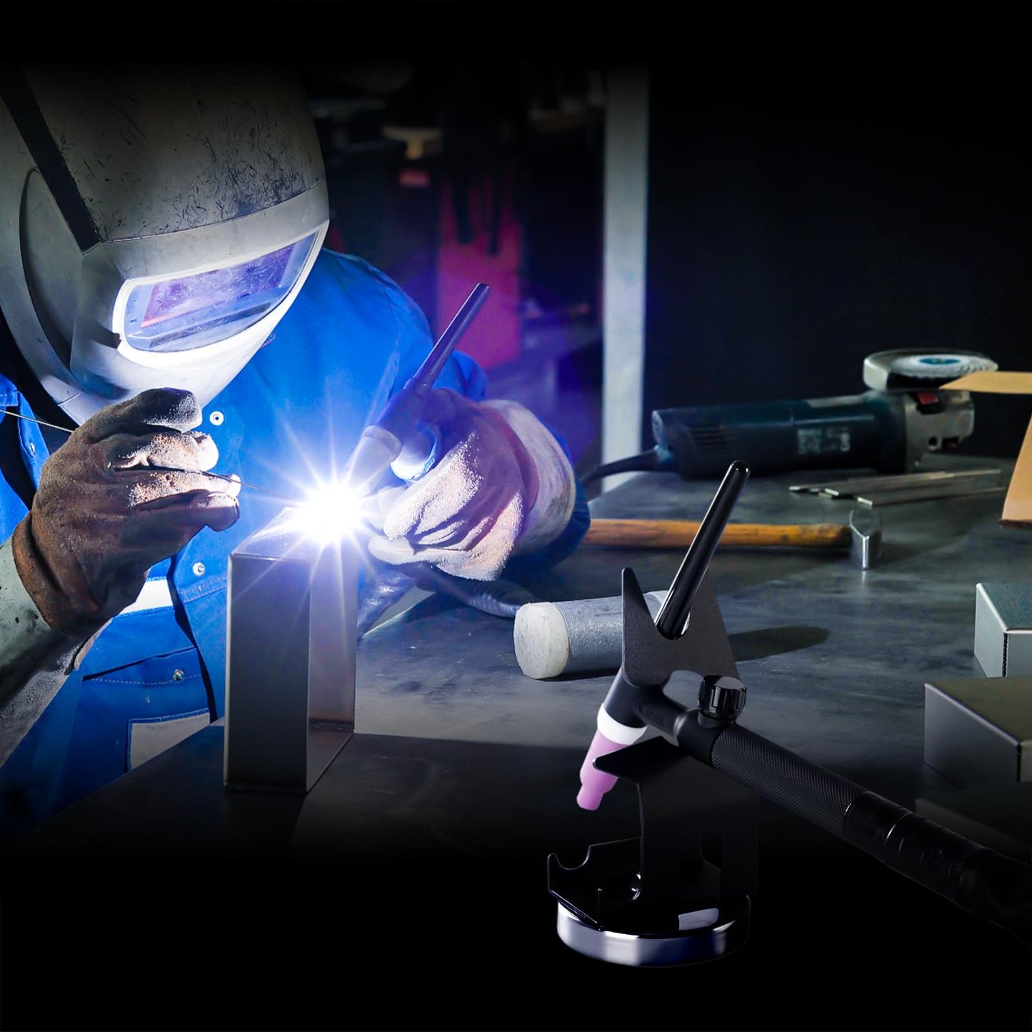 YesRight TIG Welding Torch Holder with Strong Magnetic Base For TIG Plasma Torch Durable Welding Tools