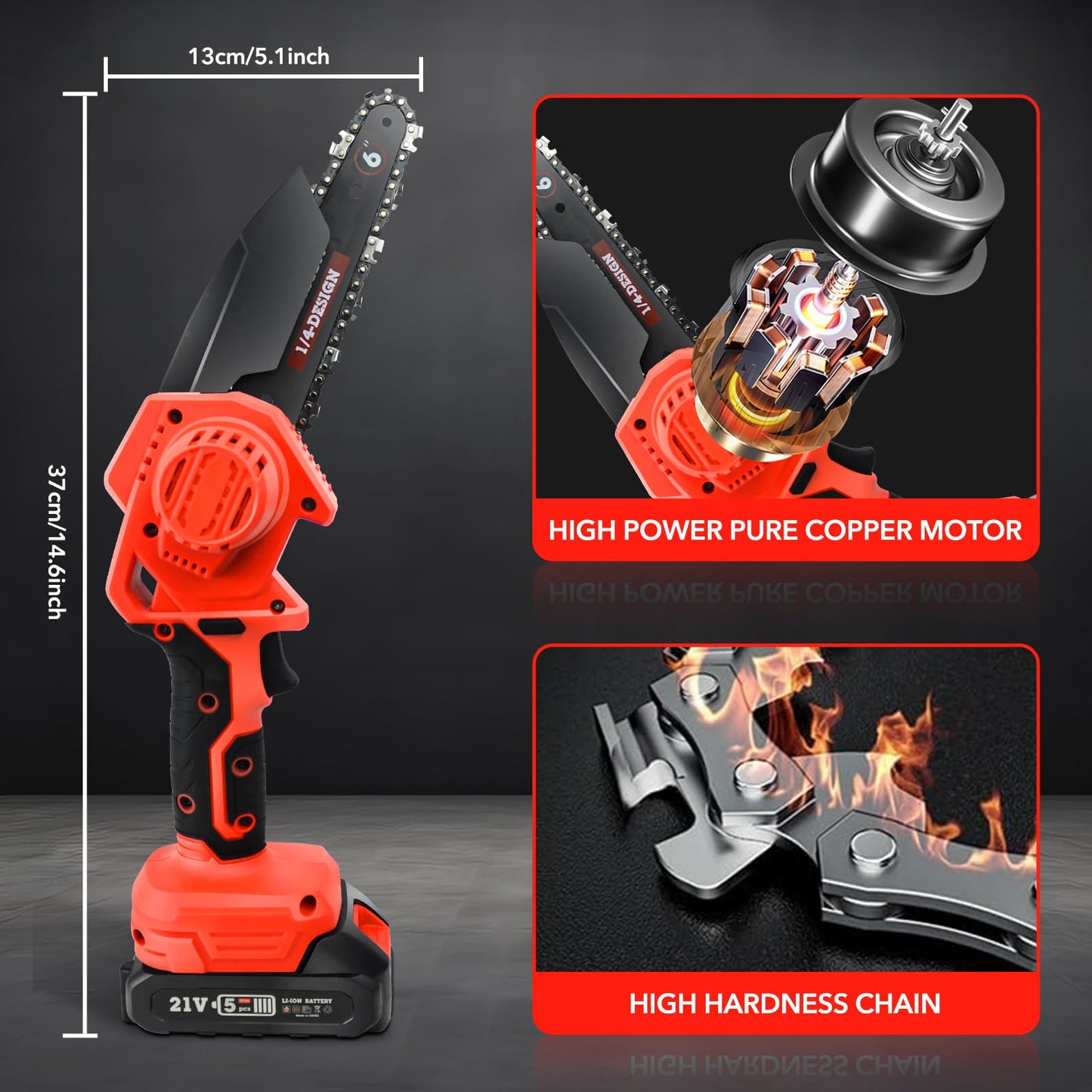 YesRight Mini Chainsaw Cordless Portable 6 Inch Handheld Chain Saw with Security Lock Small Electric Chainsaw with 2 Rechargeable Batteries for Wood Cutting Tree Trimming Gardening Camping