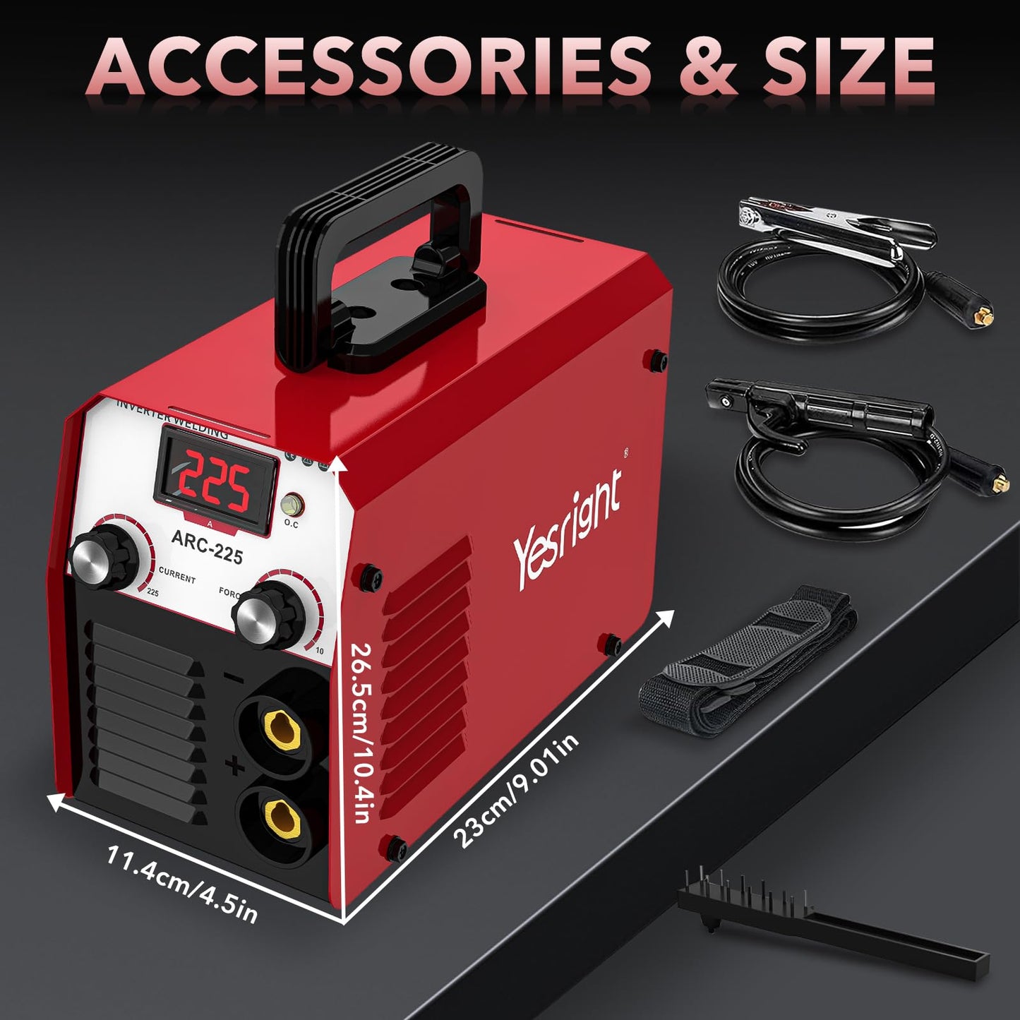 YesRight 225A Welding Machine 110V/220V Portable Stick Welder with Synergic Control, Small Welder Machine with Hot Start Arc force for Home DIY Handicrafts Maintenance