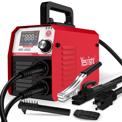 YesRight ARC200S Stick Welder Machine 110V 200A MMA Welding Machine Portable ARC Welder with IGBT Digital Display Hot Start for Outdoor Repairs Farms Home DIY