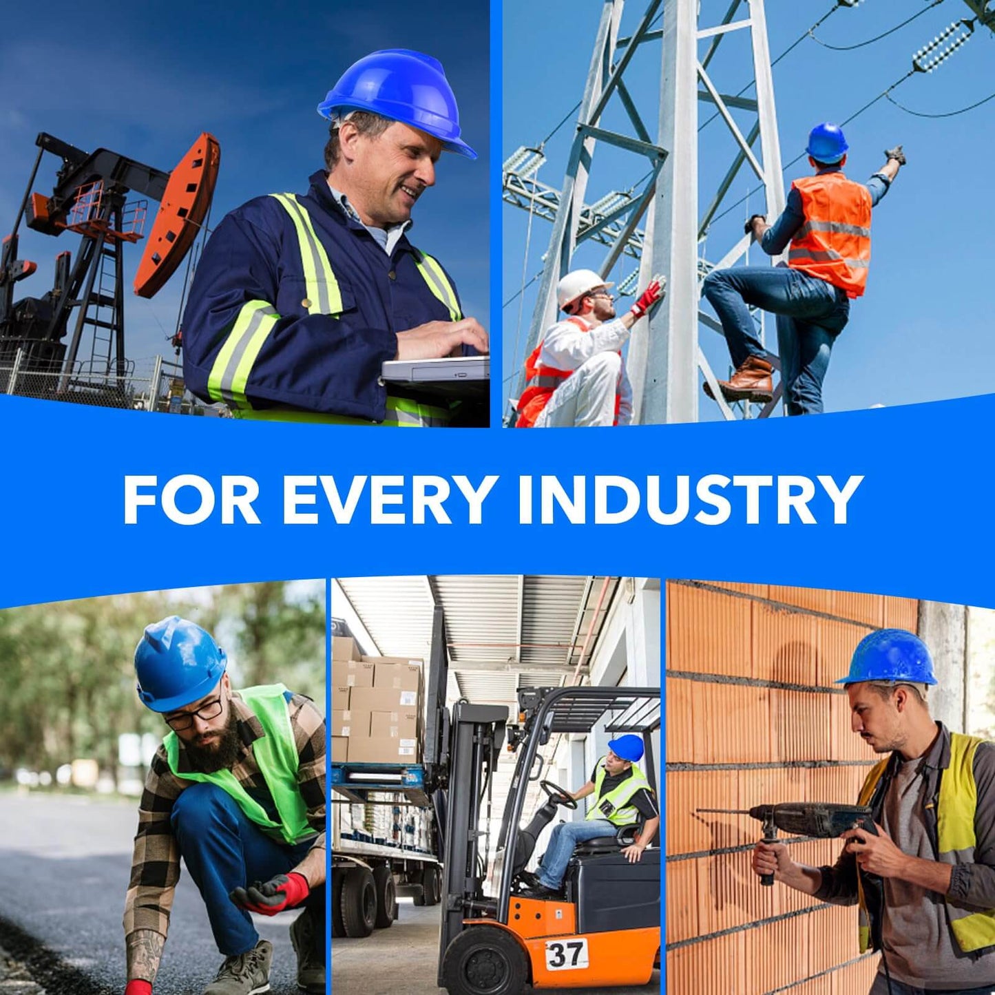 Blue Adjustable Safety Hard Hat