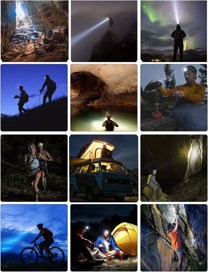 Rechargeable LED Headlamp with Mounting Bracket