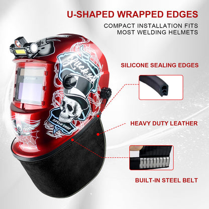 TRQWH Welding Helmet Bib Cover Extended Split Wrap-Around Helmet Back Cover with Press Fit Seal, for Most Welding Helmets (TRQ-Blackbib)