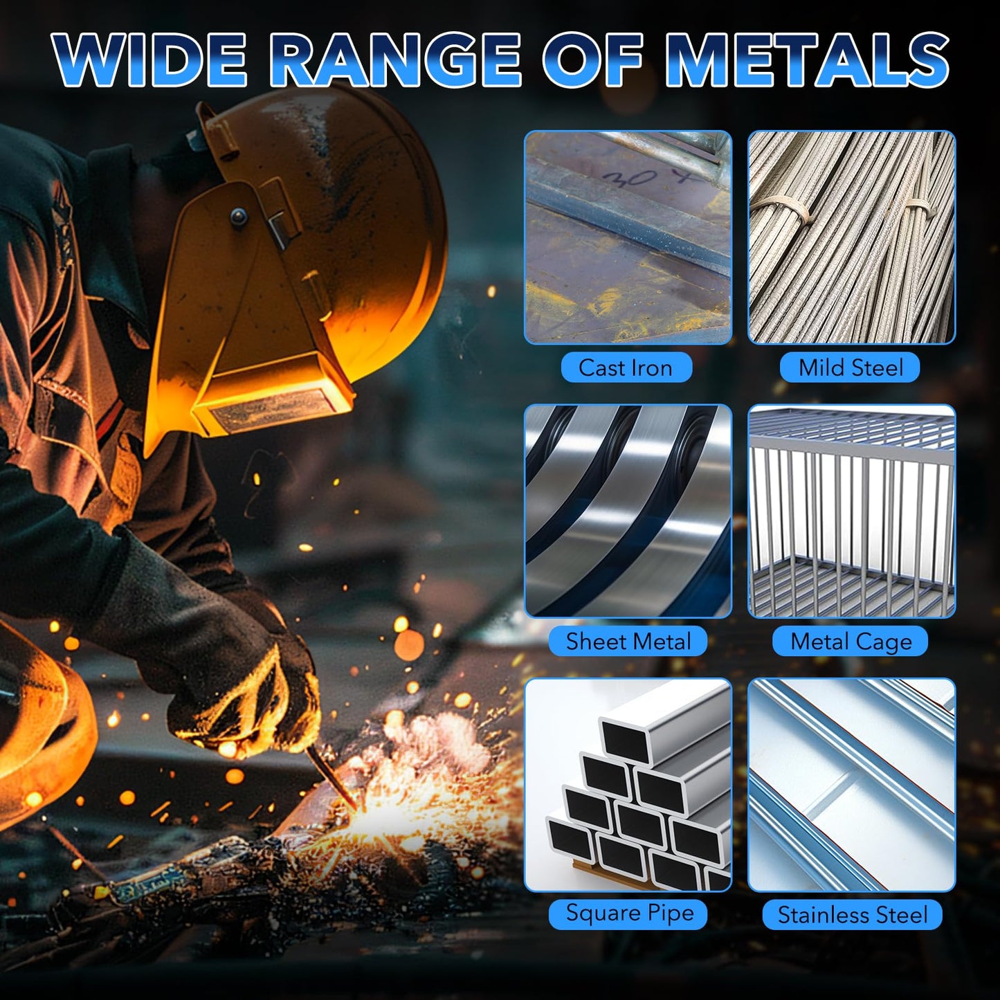 TRQWH 200A MMA Welding Machine 110V Stick Welder Machine Portable ARC Welder with IGBT Digital Display Hot Start for Beginners and Professionals Welder