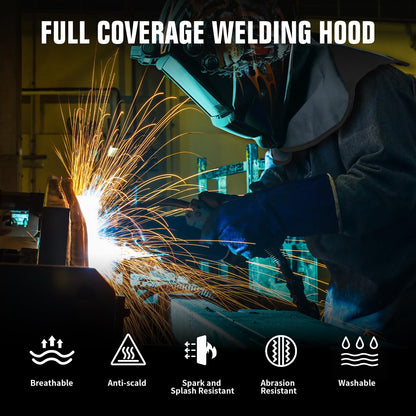 TRQWH Welding Hood Neck Protection - Heat and Abrasion Resistant Protective Head Cover, Welding Caps with Neck Shoulder Drape (Grey)