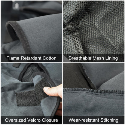 TRQWH Welding Hood Neck Protection - Heat and Abrasion Resistant Protective Head Cover, Welding Caps with Neck Shoulder Drape (Grey)
