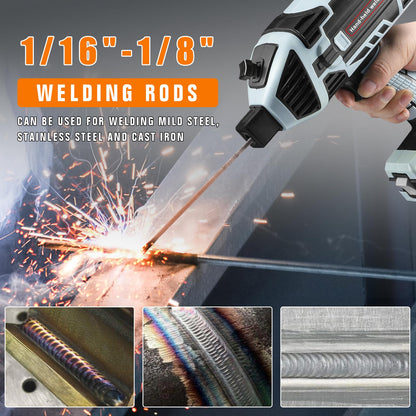 YesRight Welding Machine Handheld 110V 120Amp Portable ARC Welder Gun Hand Held Welder Machine with IGBT Inverter 5 Variable Current Adjustment for 1/16''-1/8'' Welding Rods