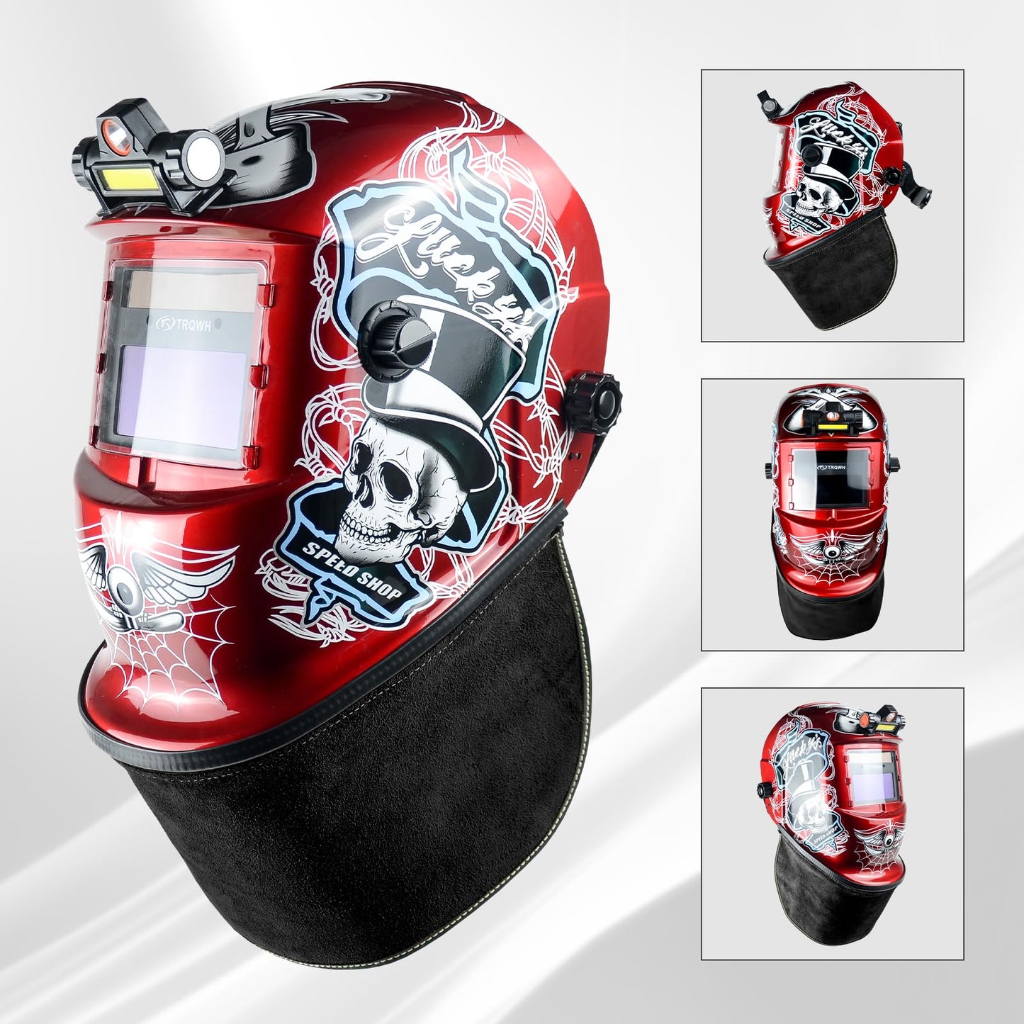 TRQWH Welding Helmet Bib Cover Extended Split Wrap-Around Helmet Back Cover with Press Fit Seal, for Most Welding Helmets (TRQ-Blackbib)