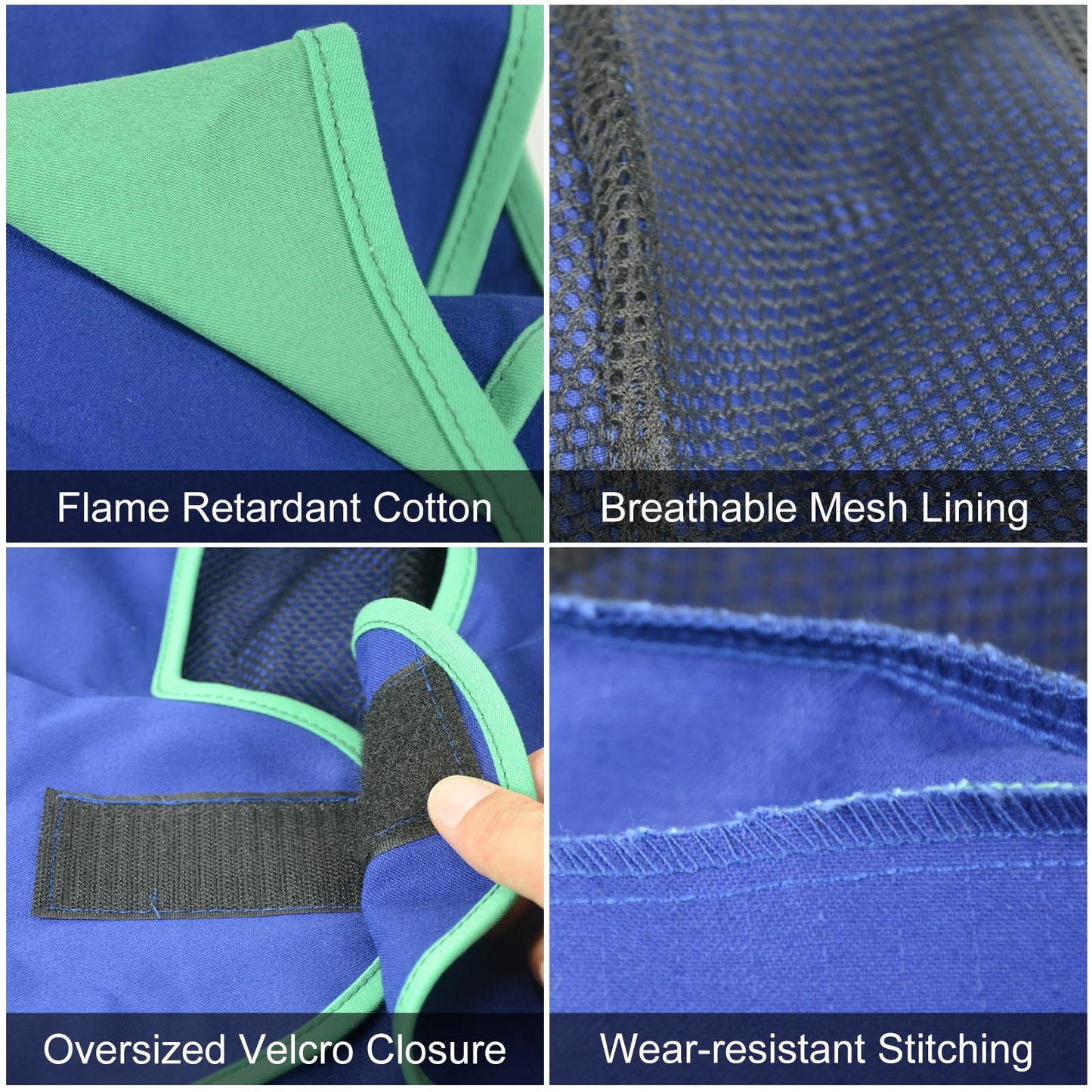 TRQWH Welding Hood Neck Protection - Heat and Abrasion Resistant Protective Head Cover, Welding Caps with Neck Shoulder Drape (Blue)