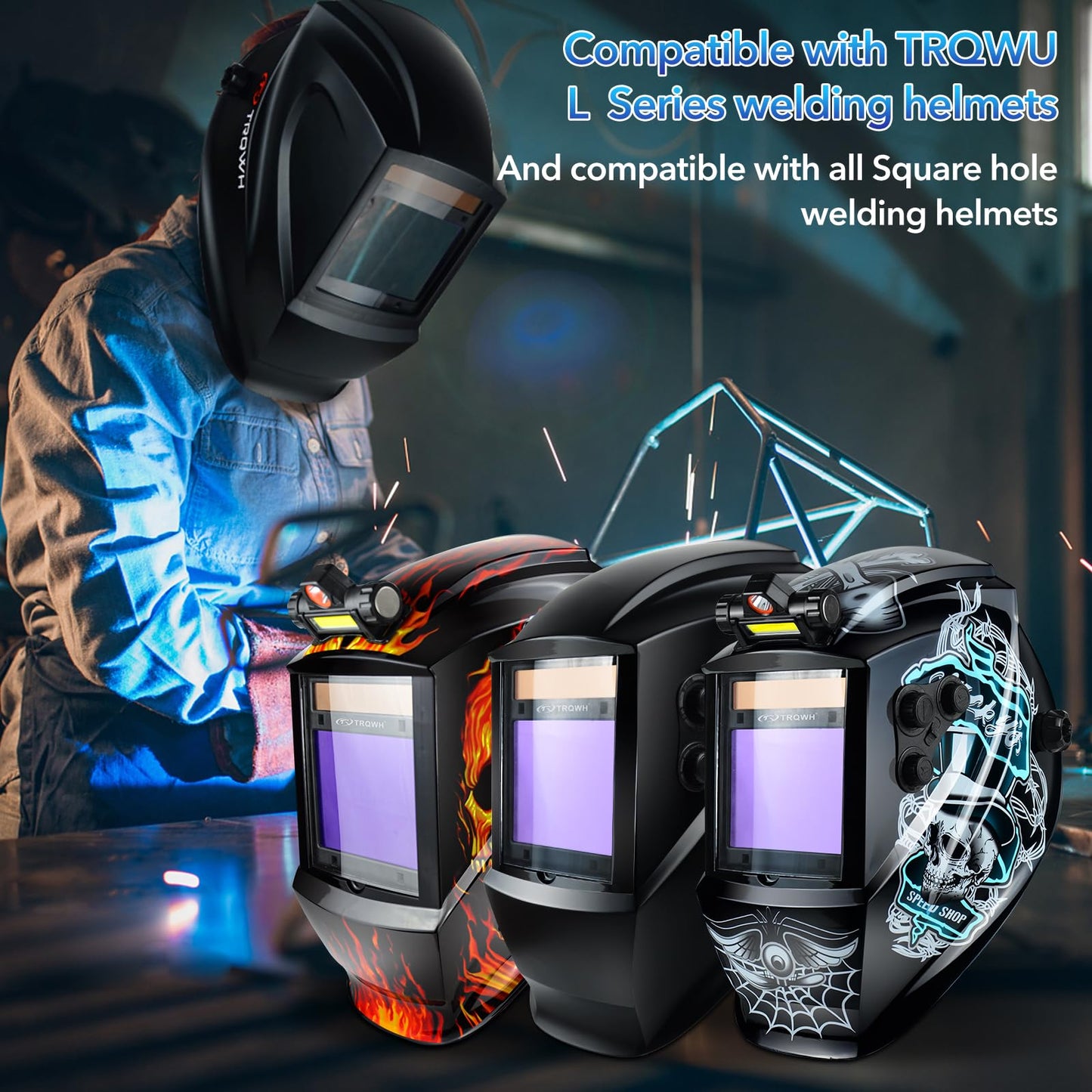 TRQWH Welding Helmet Headgear - Welding Hood Headgear Replacement Head Gear Welding Helmet Accessories with Sweatband for Round/Square Hole Helmet (Square Hole)