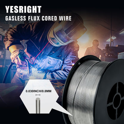 YesRight Flux Core Welding Wire E71TGS .030" 2-Pound Spool Gasless Mild Steel Mig Welding Wire with Low Splatter for All Position Welding and Outdoor Use