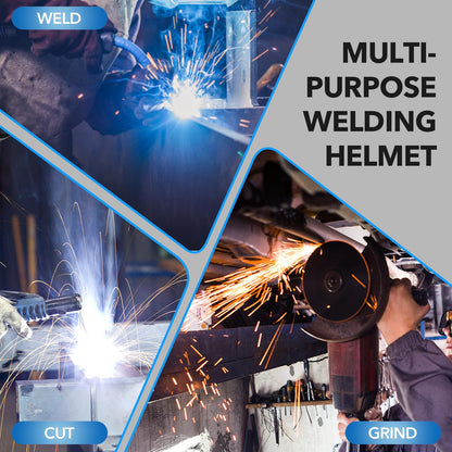 TRQWH Panoramic View Welding Helmet Auto Darkening Welding Hood True Color 4 Arc Sensor Welding Mask Large Viewing 3.94" x 3.15" Wide Shade 4/5-9/9-13 Weld Helmet for TIG MIG ARC Weld (TRQ-QJK04)