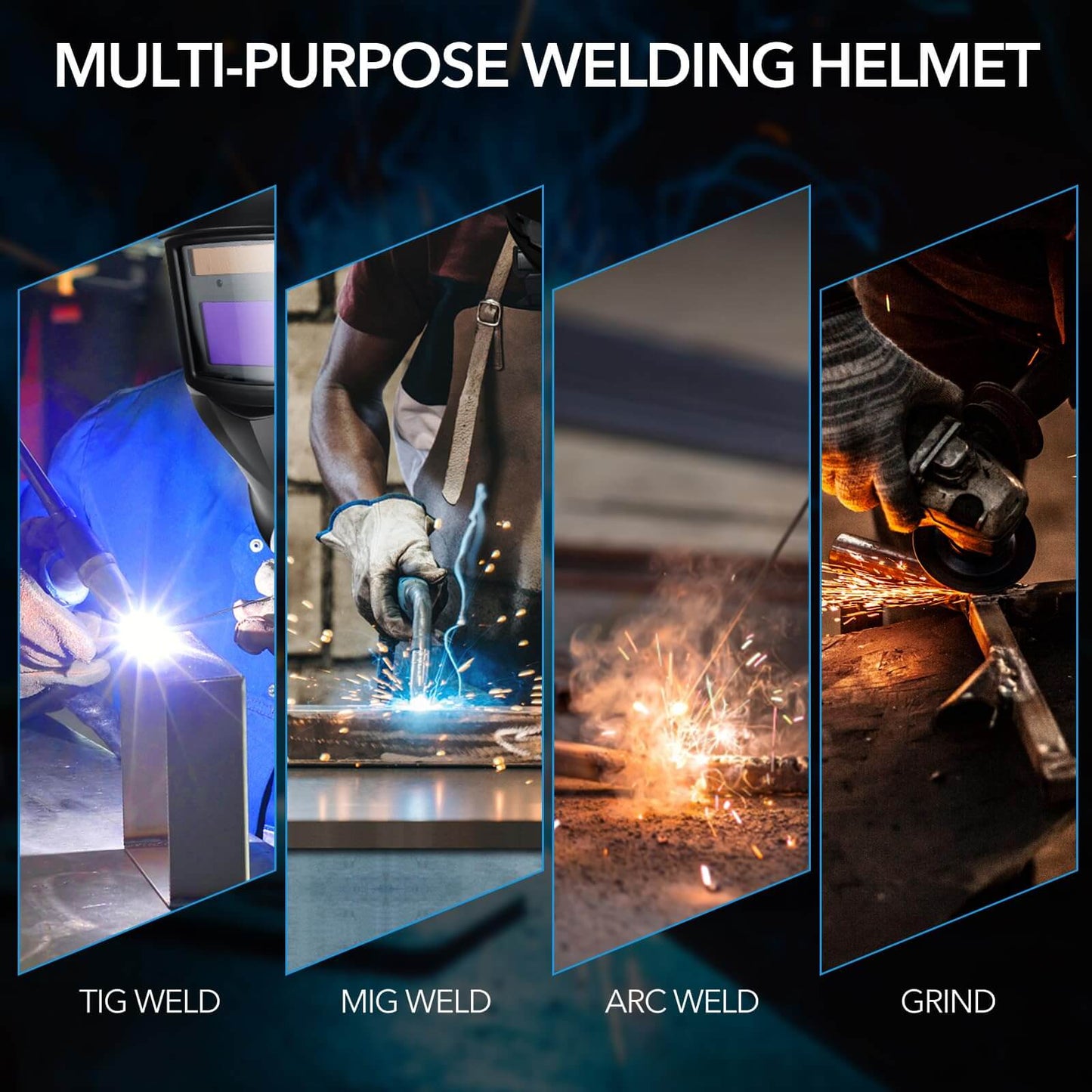 Large Viewing Auto Darkening Welding Helmets