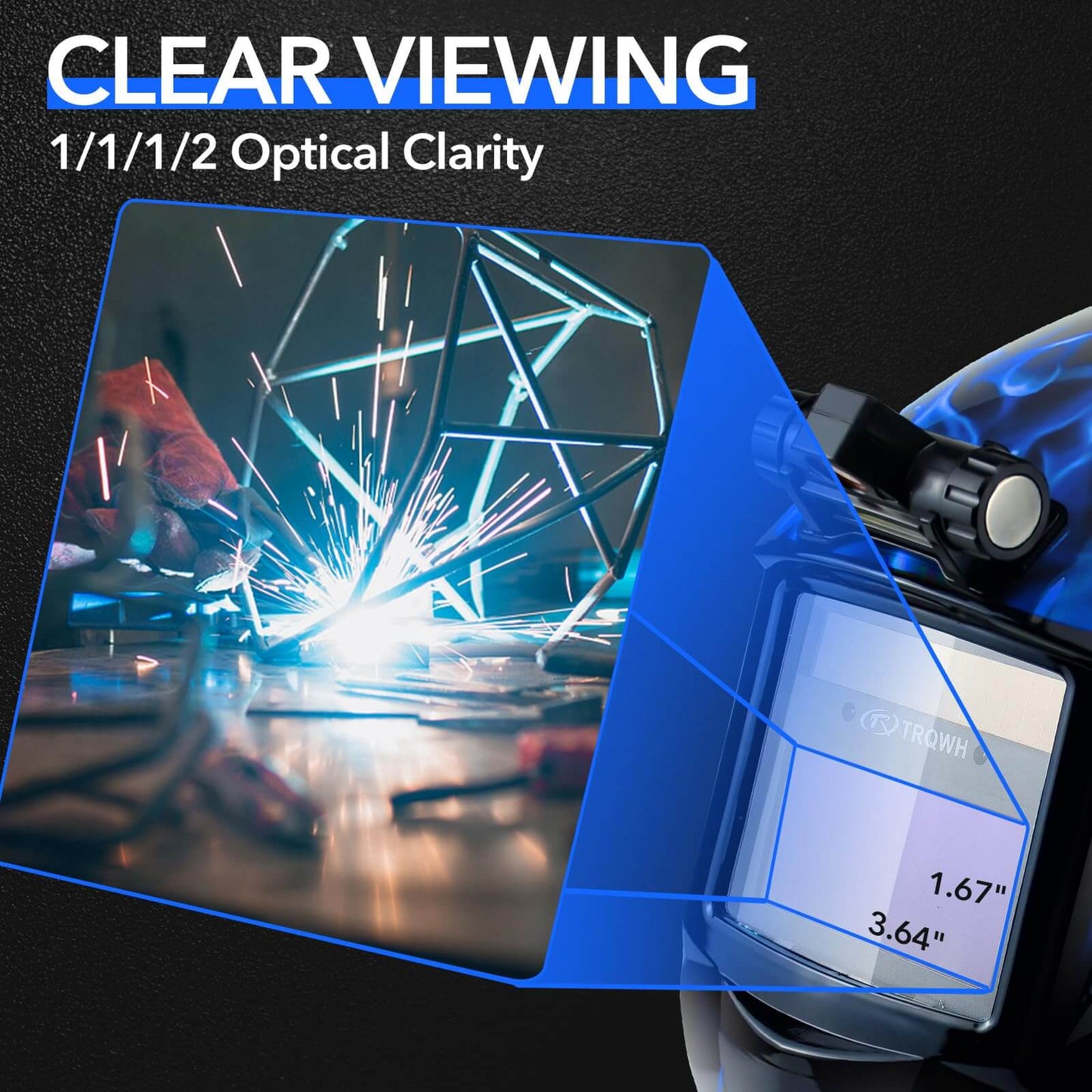 True Color 1/1/1/2 Top Optical Clarity Welding Helmet