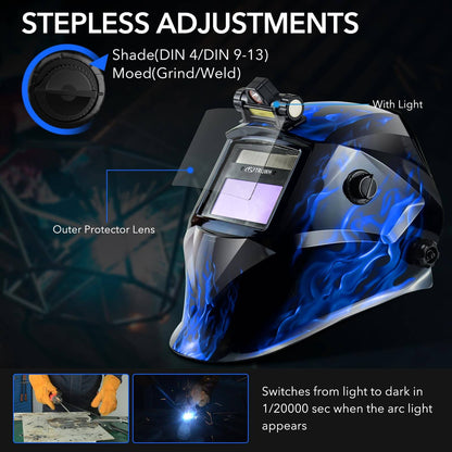 True Color 1/1/1/2 Top Optical Clarity Welding Helmet