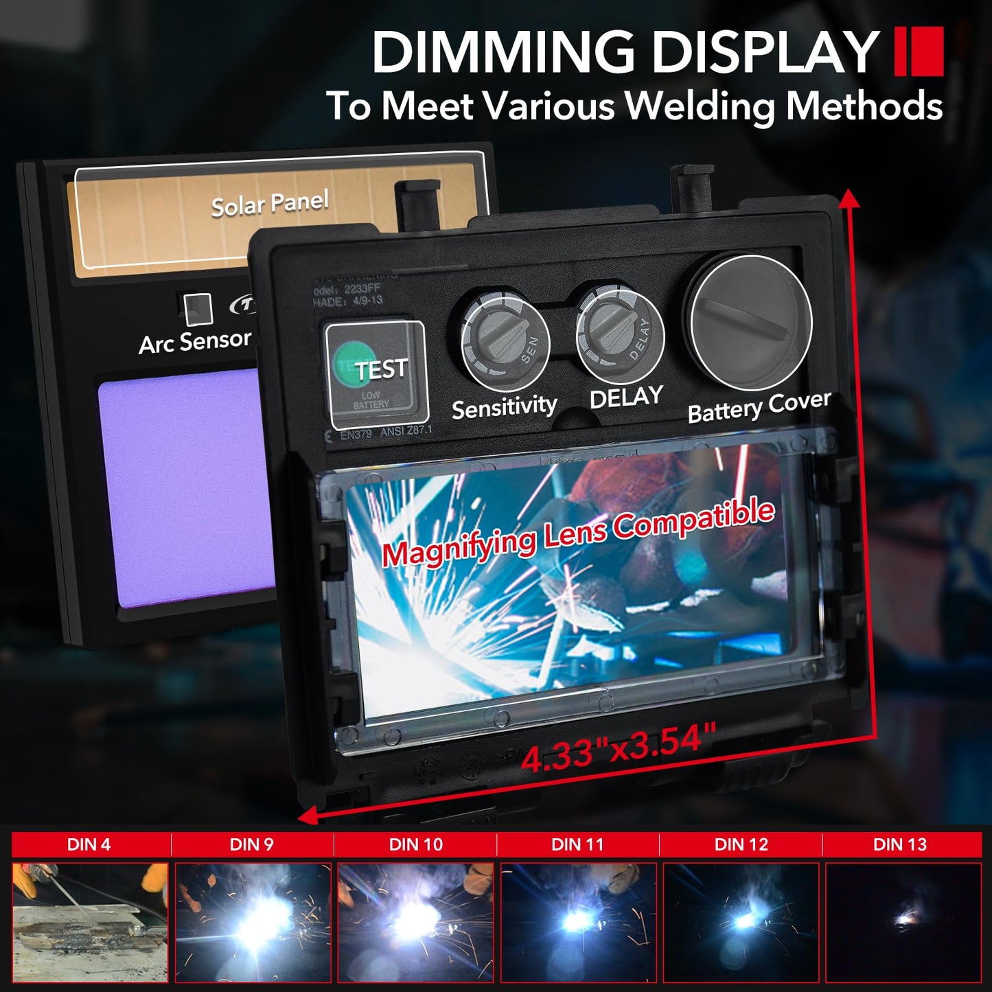 Auto Darkening Welding Helmets with Light