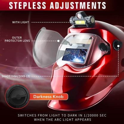Auto Darkening Welding Helmets (Red)