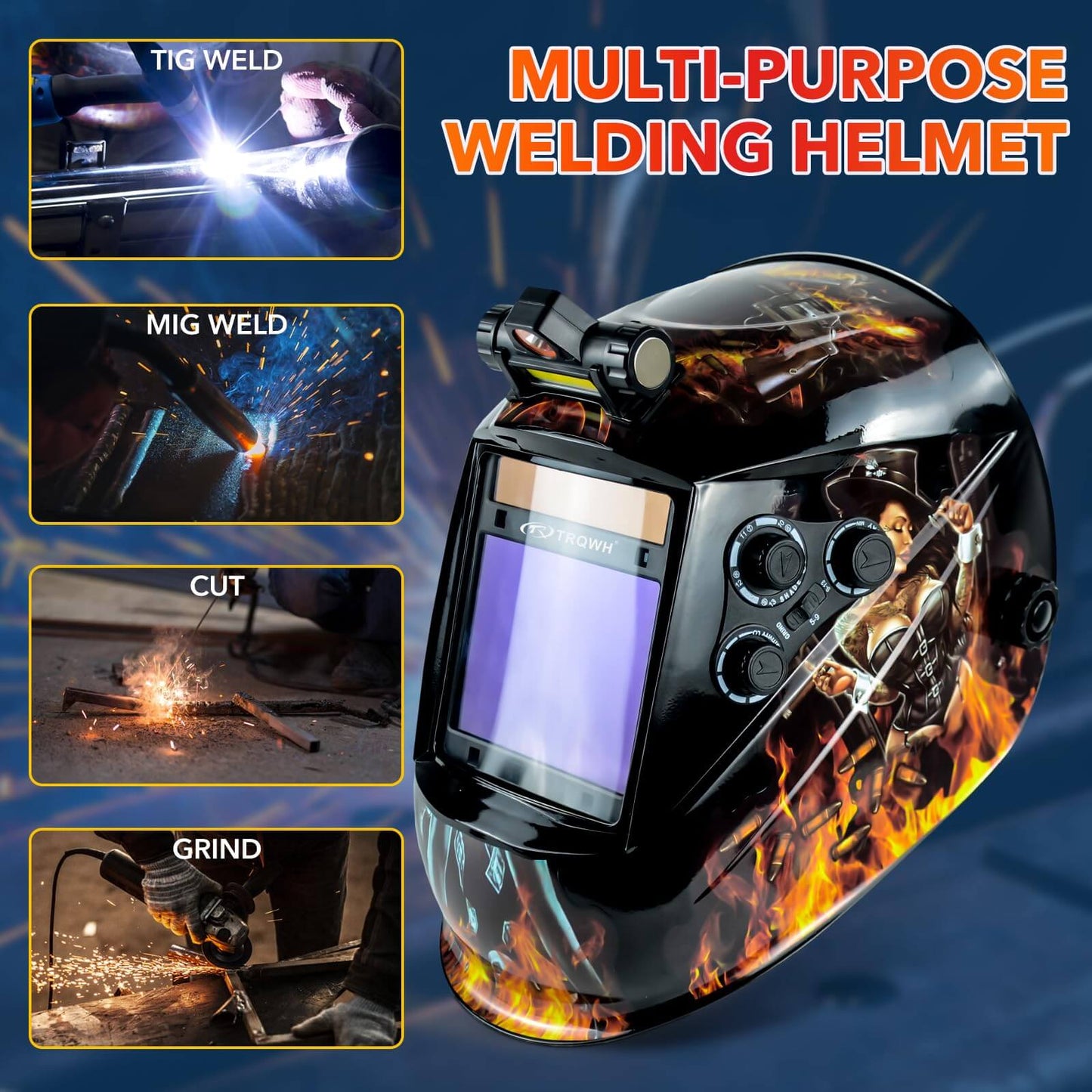 3.94" x 3.15" Large View True Color Welding Helmet
