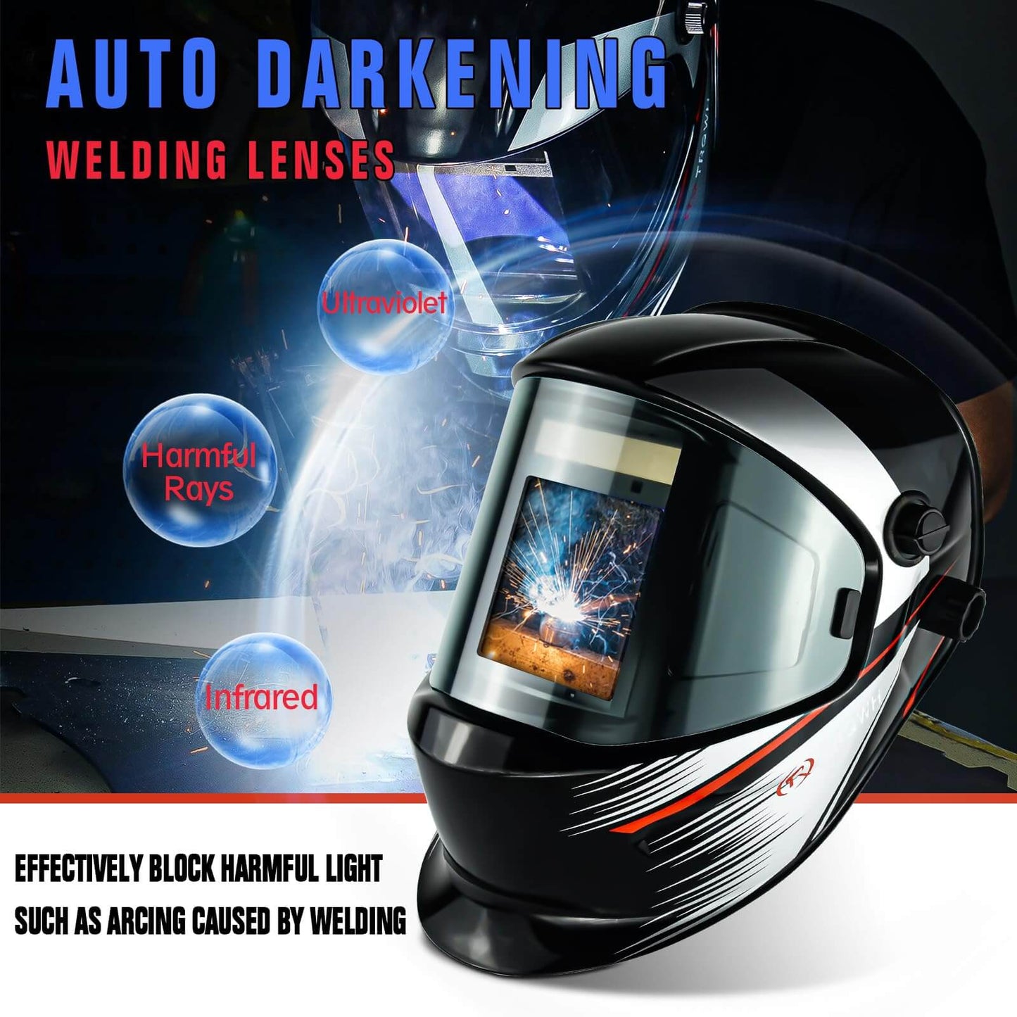Large Viewing Welding Helmet with Side View