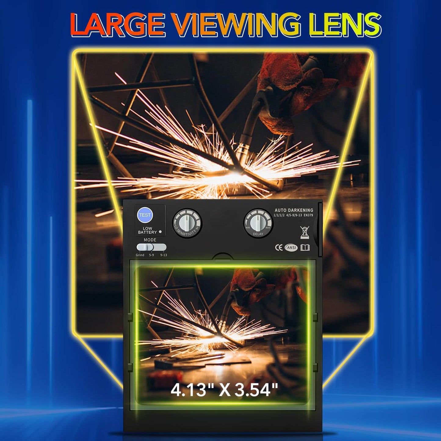 Large Viewing Welding Helmet with Side View