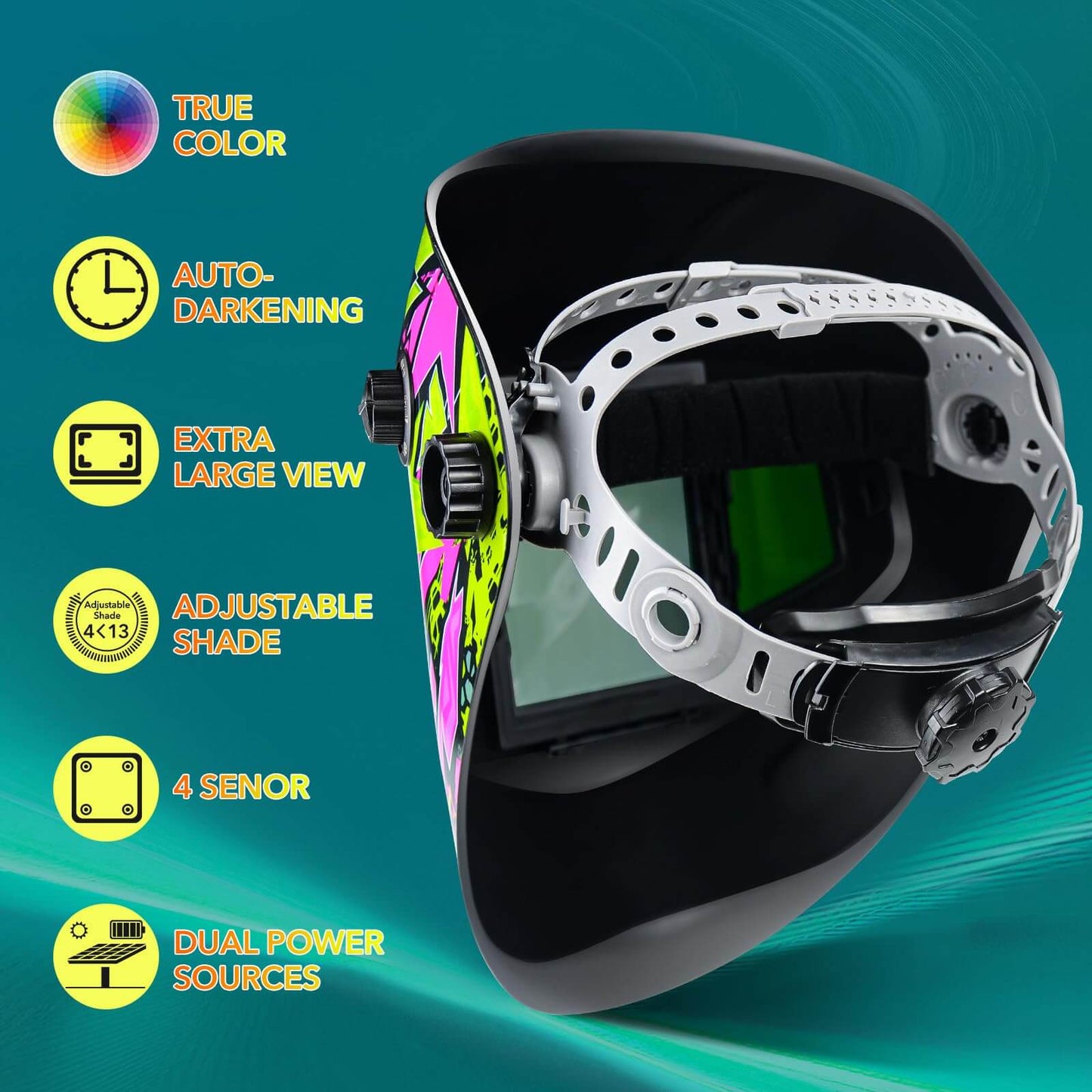 Large Viewing Welding Helmet with Side View