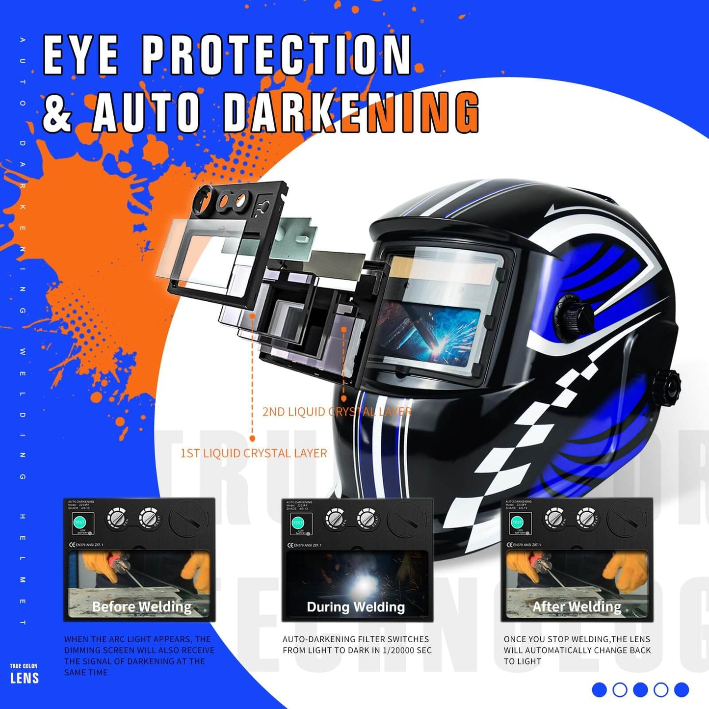 True Color Auto Darkening Welding Helmets