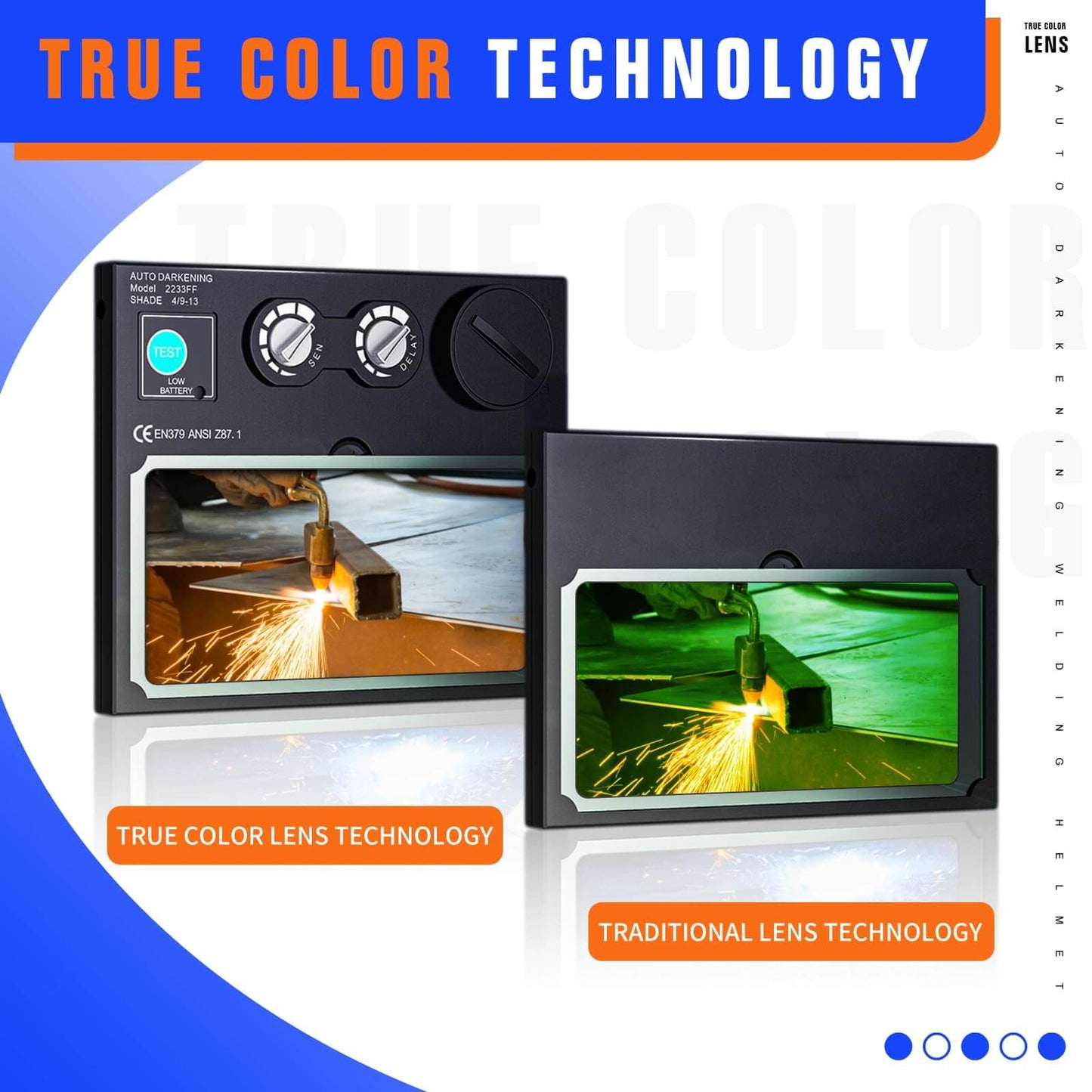True Color Auto Darkening Welding Helmets