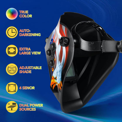 Welding Helmet Auto Darkening Large Viewing