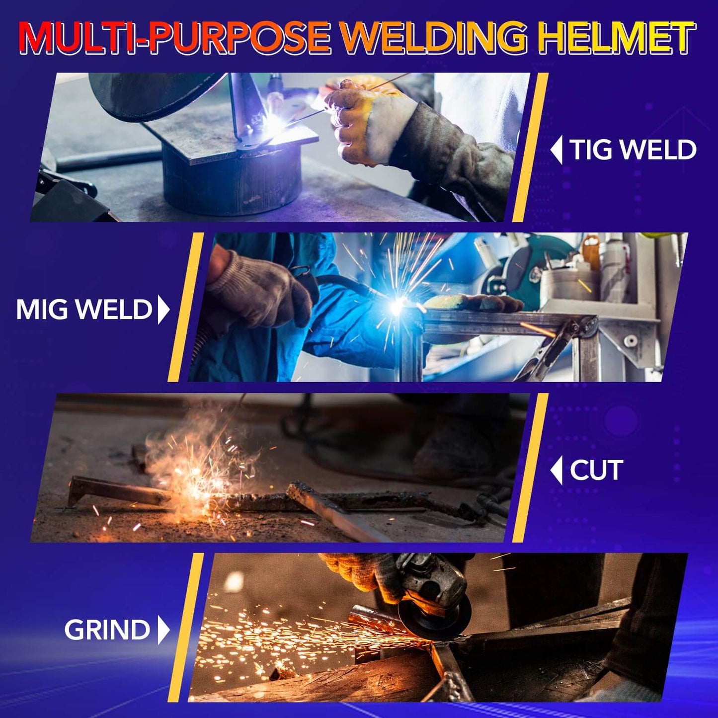 Large Viewing Welding Helmet Auto Darkening