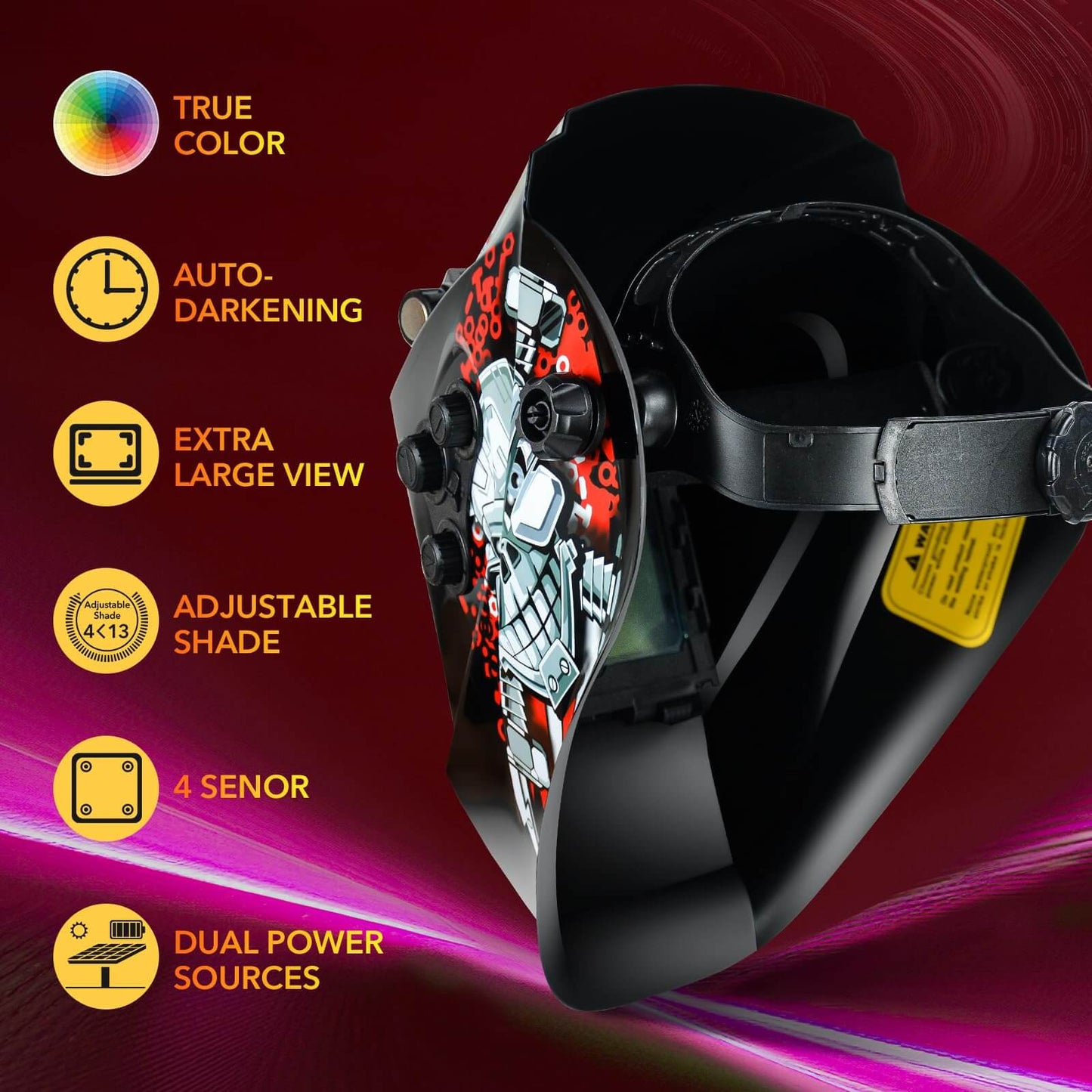 Welding Hood with Light Auto Darkening