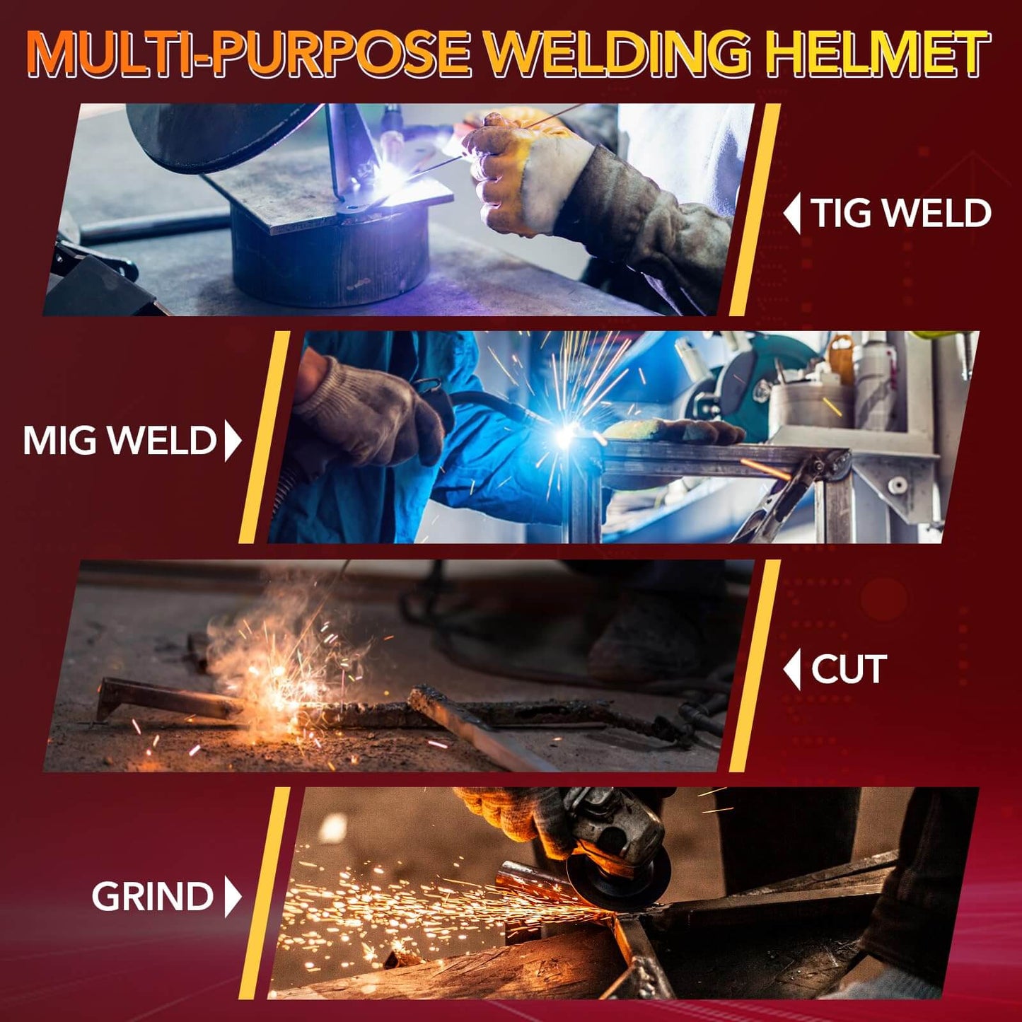 Welding Hood with Light Auto Darkening