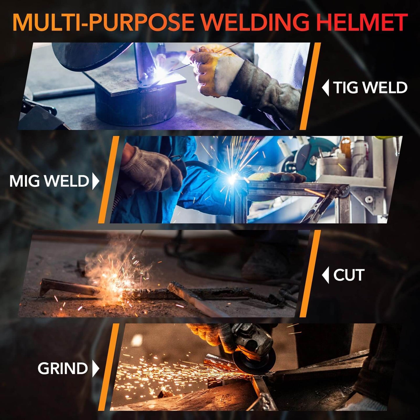 Auto Darkening Welding Helmet Large Viewing